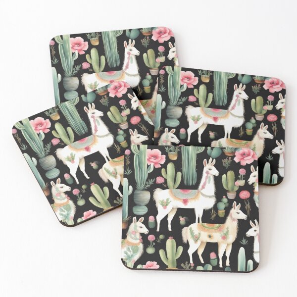 Item preview, Llamas in a cactus and flower environment designed and sold by KreativKulture.