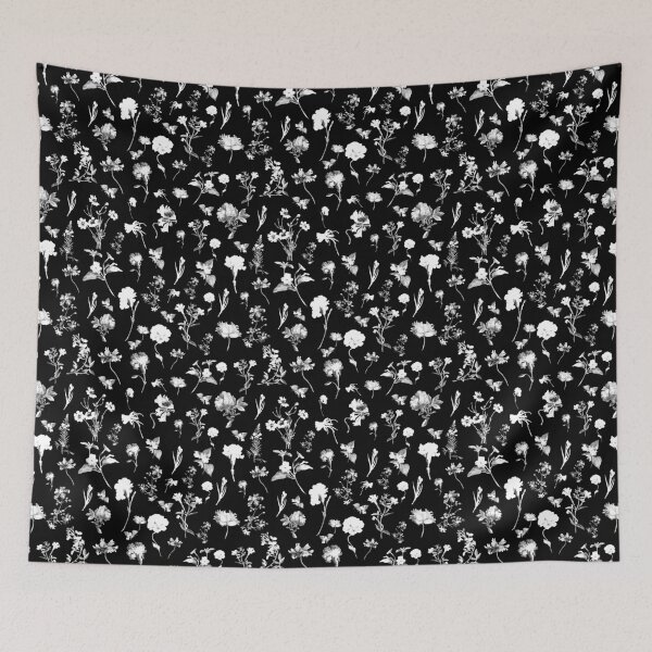 Item preview, Black and White Flowers - Floral Pattern designed and sold by DreamersPlan.