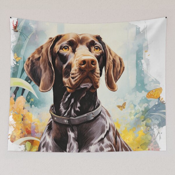 Item preview, Watercolor German Shorthaired Pointer With Butterflies designed and sold by TheAnimalZ00.