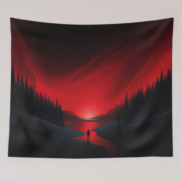 Item preview, Aurora borealis | Red minimalism designed and sold by ComicsFactory.