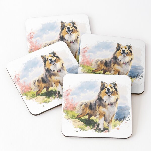 Item preview, Watercolor Happy Shetland Sheepdog designed and sold by TheAnimalZ00.