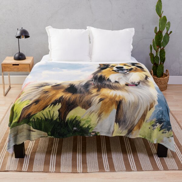 Item preview, Watercolor Happy Shetland Sheepdog designed and sold by TheAnimalZ00.