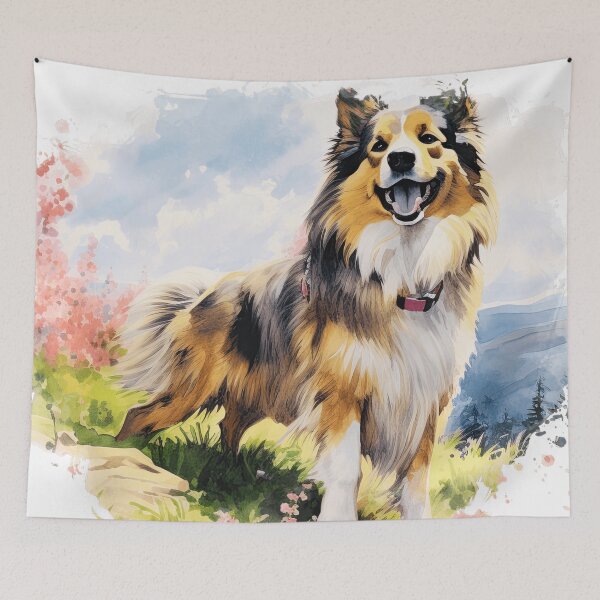 Item preview, Watercolor Happy Shetland Sheepdog designed and sold by TheAnimalZ00.