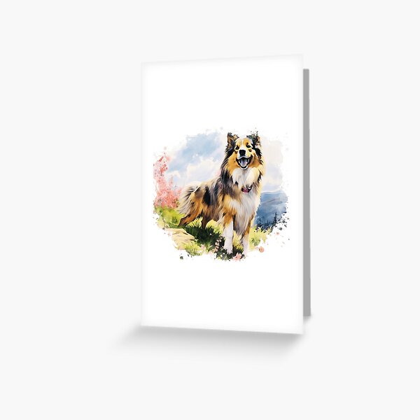 Item preview, Watercolor Happy Shetland Sheepdog designed and sold by TheAnimalZ00.