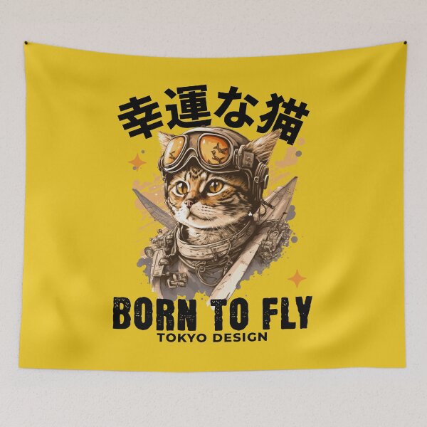 Item preview, Born to Fly, Cat Aviator designed and sold by Mariana Piana.