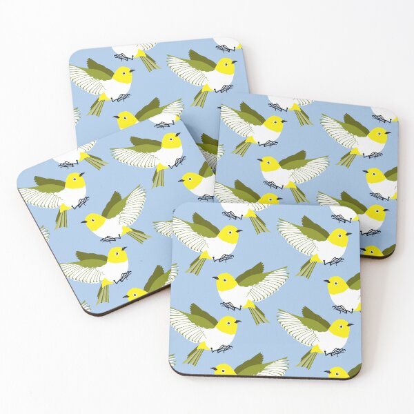 Item preview, Japanese white-eye warbler - Japanese yellow birds designed and sold by Jennifer Ladd.
