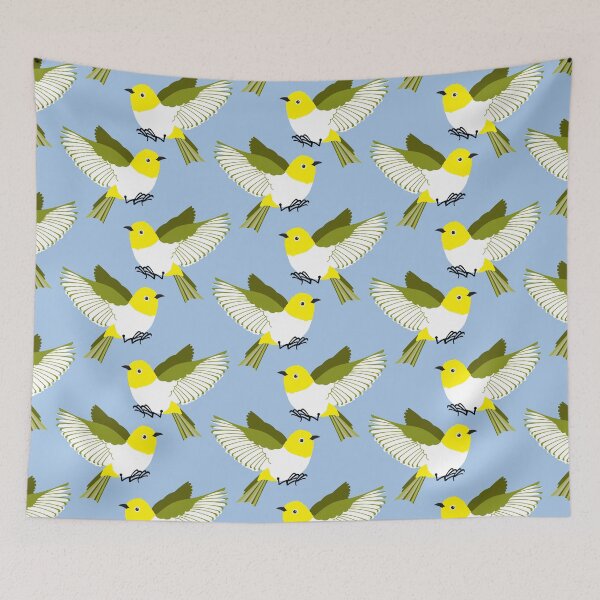 Item preview, Japanese white-eye warbler - Japanese yellow birds designed and sold by Jennifer Ladd.