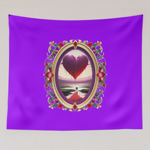 Item preview, Couple Dripping Heart Floral Glass Frame designed and sold by Rogue Wizard.