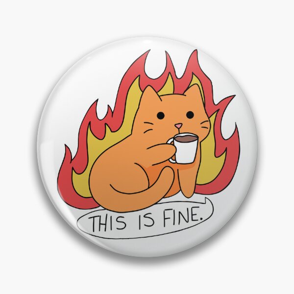 Item preview, This is fine meme cat designed and sold by Oceanartistic.