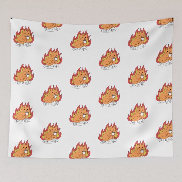 Item preview, This is fine meme cat designed and sold by Oceanartistic.