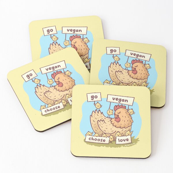 Item preview, Cute chicks with vegan sign designed and sold by Frank J. Art.