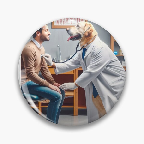 Item preview, doctor dog treating male patient designed and sold by Bubududu1234.