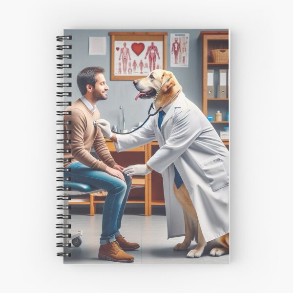 Item preview, doctor dog treating male patient designed and sold by Bubududu1234.
