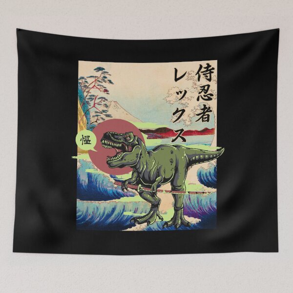 Item preview, Samurai Ninja Rex - Funny dinosaur in feudal japan Graphic design streetwear designed and sold by Japatonic Shop.
