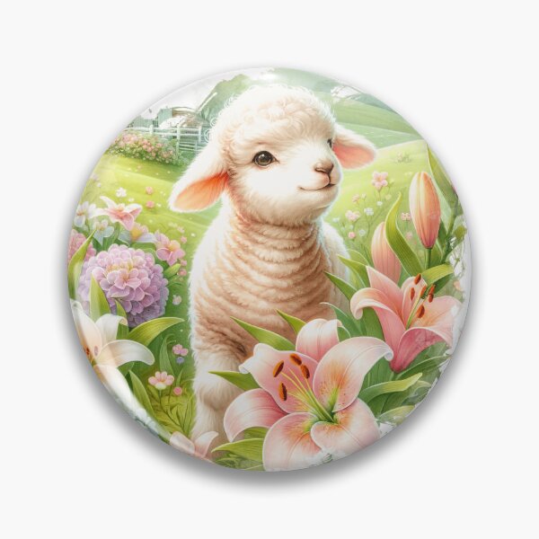 Item preview, Colorful Cute Lamb Surrounded By Flowers designed and sold by TheAnimalZ00.
