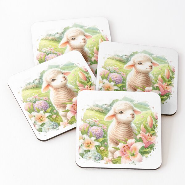 Item preview, Colorful Cute Lamb Surrounded By Flowers designed and sold by TheAnimalZ00.