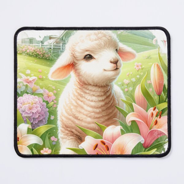 Item preview, Colorful Cute Lamb Surrounded By Flowers designed and sold by TheAnimalZ00.