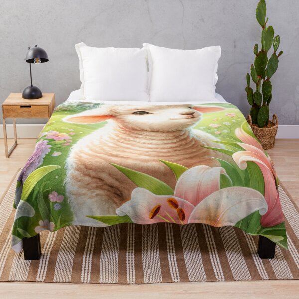 Item preview, Colorful Cute Lamb Surrounded By Flowers designed and sold by TheAnimalZ00.