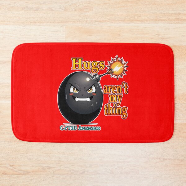 Item preview, Hugs aren't my thing C-PTSD Awareness Cartoon Bomb designed and sold by Rogue Wizard.