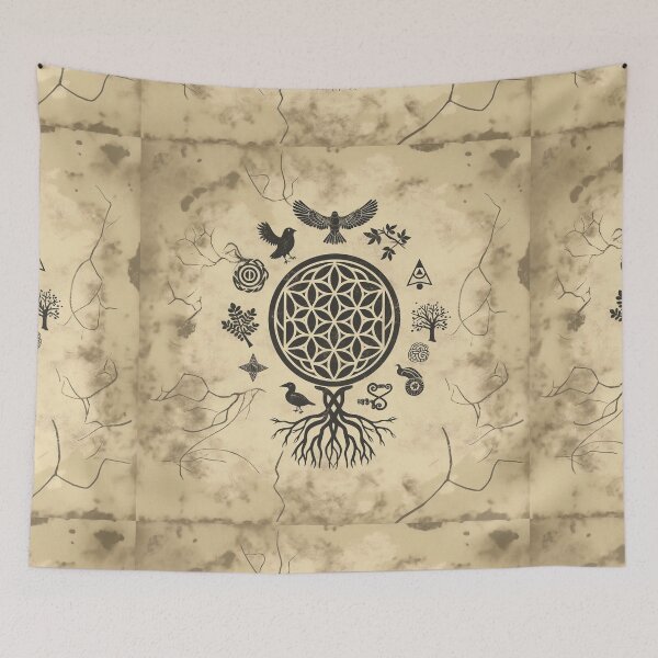 Item preview, Secrets of the Cosmos - Celestial Tree and Mystic Symbols Art designed and sold by Spirit47.