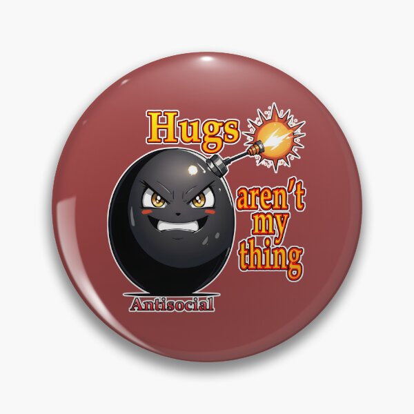 Item preview, Hugs aren't my thing Antisocial Cartoon Bomb designed and sold by Rogue Wizard.