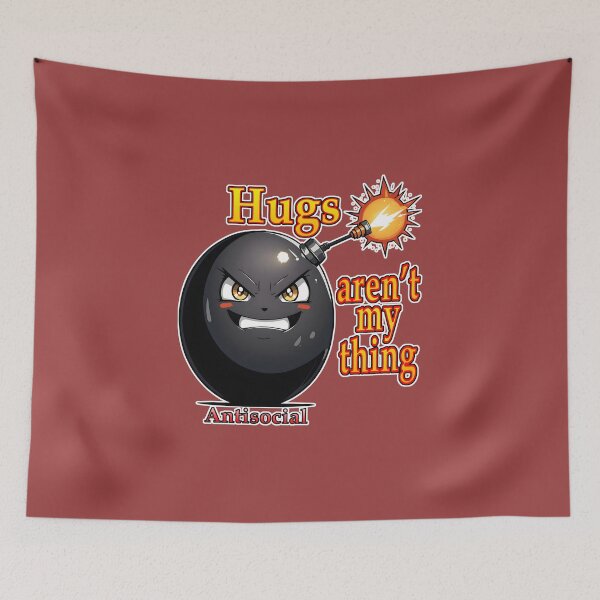 Item preview, Hugs aren't my thing Antisocial Cartoon Bomb designed and sold by Rogue Wizard.