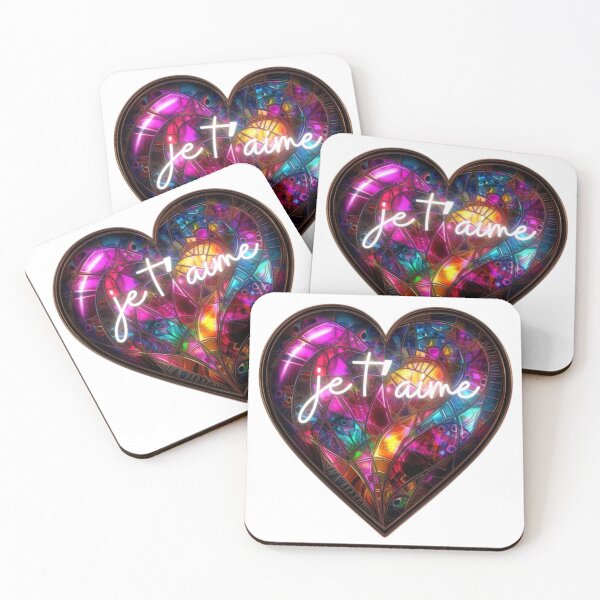Item preview, I love you with a big stained glass style heart designed and sold by Blessinger77.