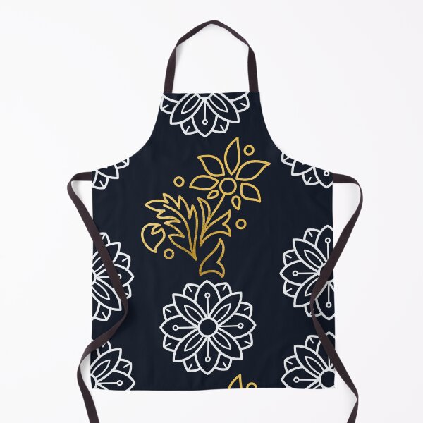 Item preview, Elegant Golden Floral Art on Navy Background designed and sold by Hill Strom.