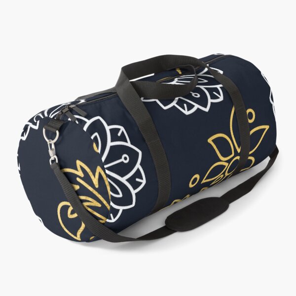 Item preview, Elegant Golden Floral Art on Navy Background designed and sold by Hill Strom.