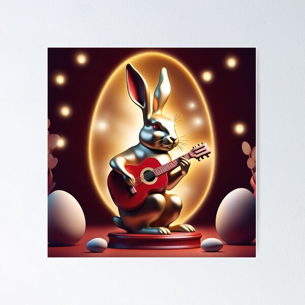 Item preview,  Golden rabbit guitar Easter designed and sold by Artbellachi.