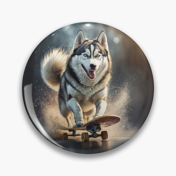 Item preview, Skateboarding Husky Dog designed and sold by Praphul Garg.
