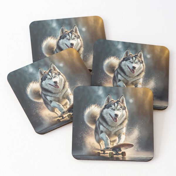 Item preview, Skateboarding Husky Dog designed and sold by Praphul Garg.