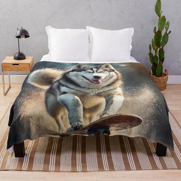 Item preview, Skateboarding Husky Dog designed and sold by Praphul Garg.