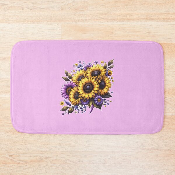 Item preview, Sunflower Bouquet - Yellow and Purple Flowers designed and sold by AmberRoseWrites.