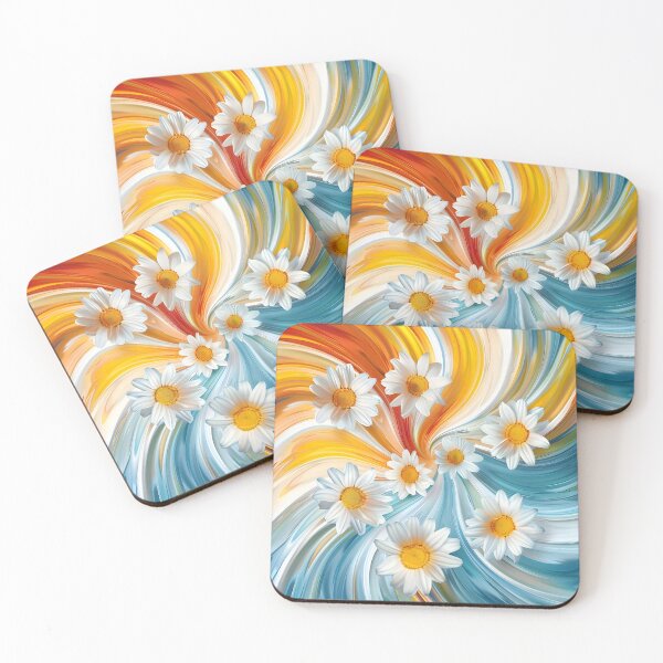 Item preview, Colorful swirling pattern with daisies designed and sold by dcrc.