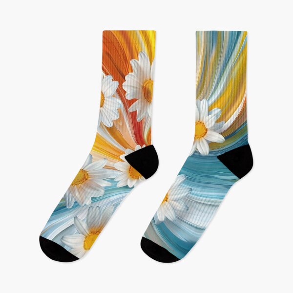 Item preview, Colorful swirling pattern with daisies designed and sold by dcrc.