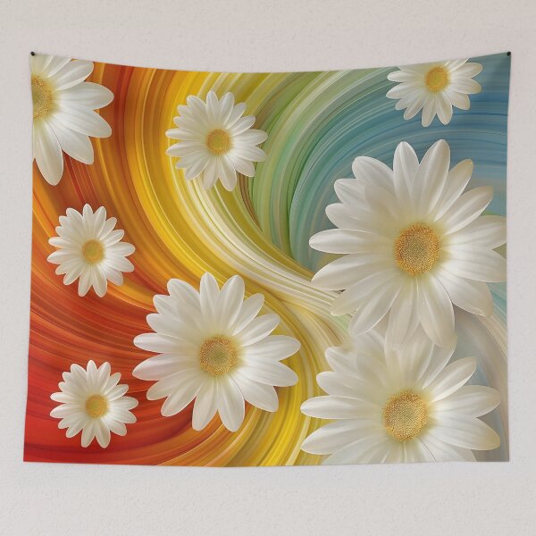 Item preview, Colorful swirling pattern with daisies designed and sold by dcrc.