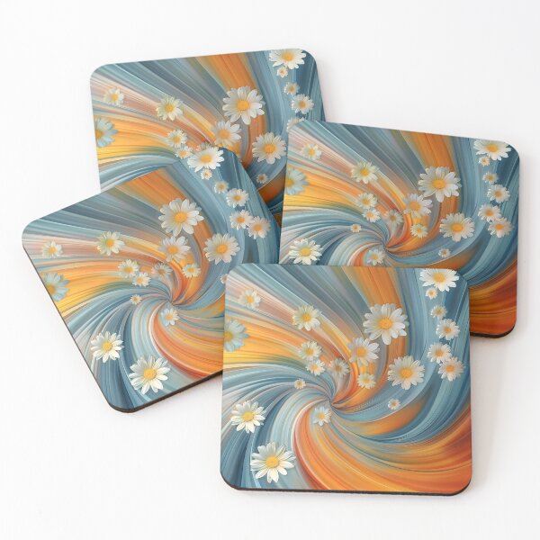 Item preview, colorful swirling pattern with daisies designed and sold by dcrc.