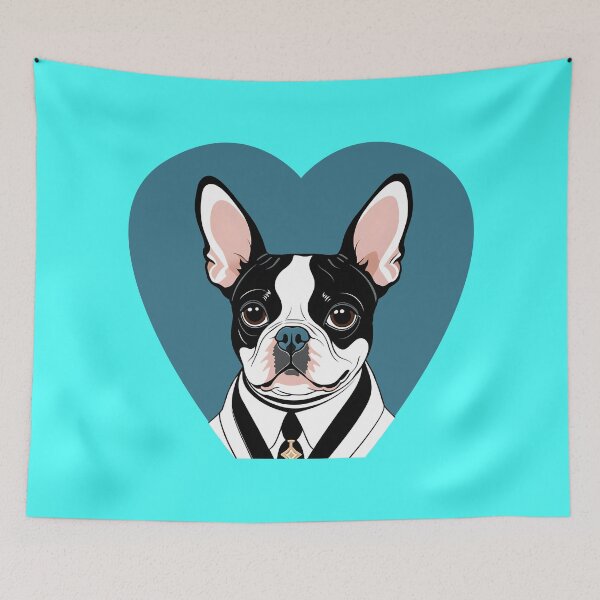 Item preview, Love Bostons (Terriers) Suit Blue Heart designed and sold by Rogue Wizard.