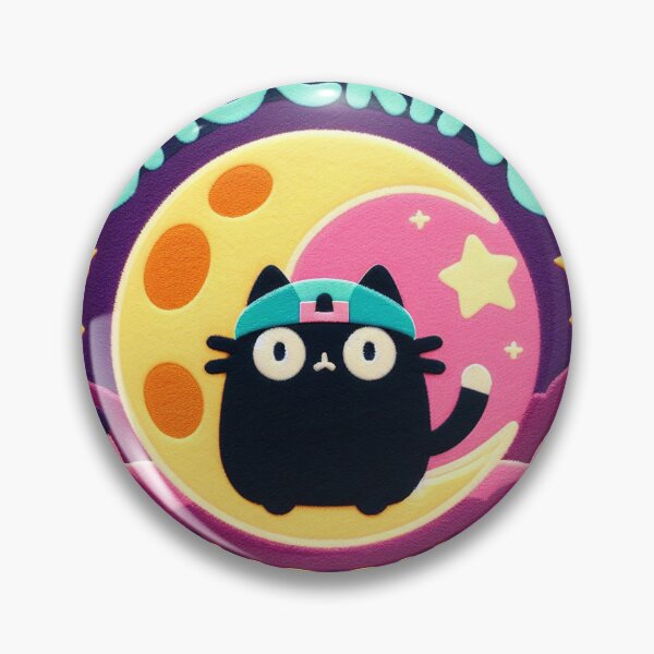 Item preview, Kawaii Cat on the Moon: Felt Illustration designed and sold by GALUMARKET.