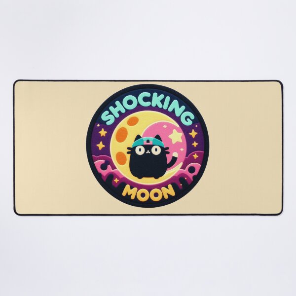 Item preview, Kawaii Cat on the Moon: Felt Illustration designed and sold by GALUMARKET.