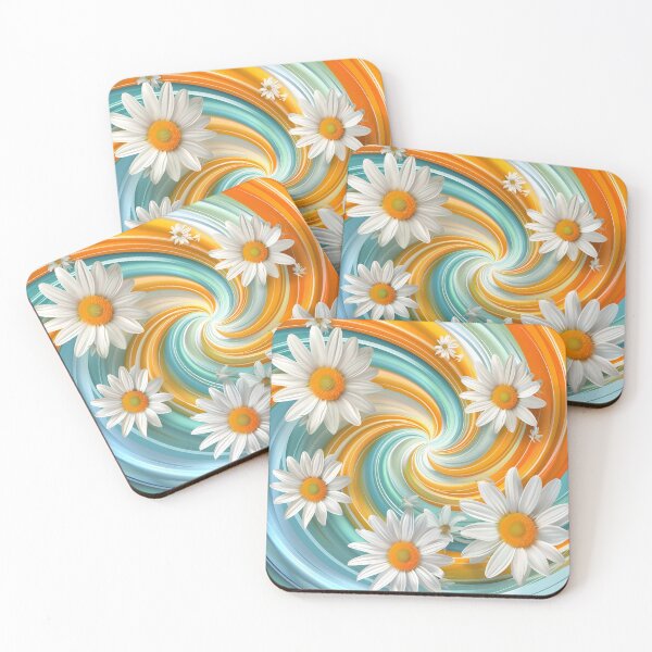 Item preview, colorful swirling pattern with daisies designed and sold by dcrc.