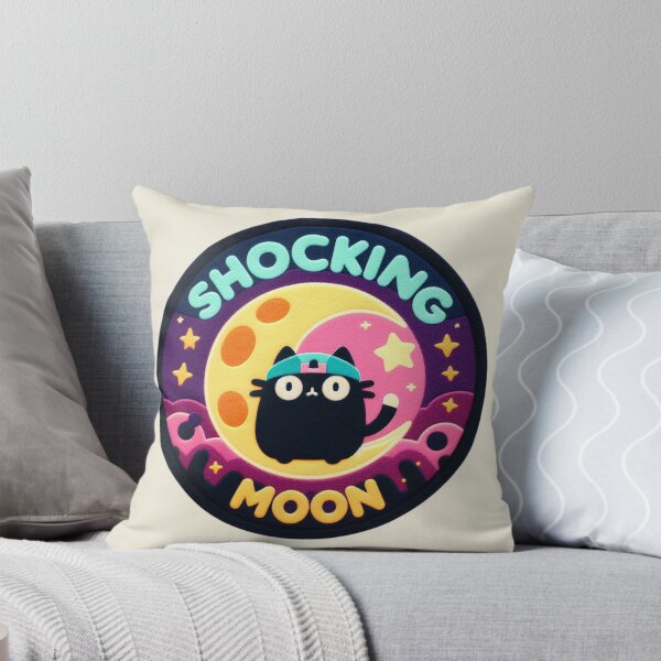 Item preview, Kawaii Cat on the Moon: Felt Illustration designed and sold by GALUMARKET.