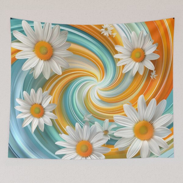 Item preview, colorful swirling pattern with daisies designed and sold by dcrc.