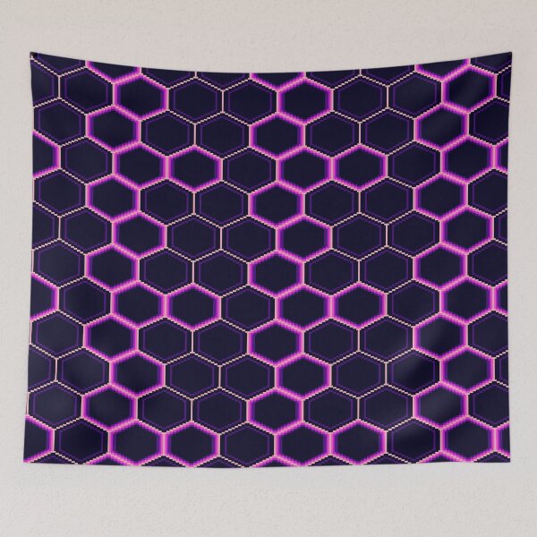 Item preview, Neon Purple Hexagon Pattern designed and sold by The-Stellerium.