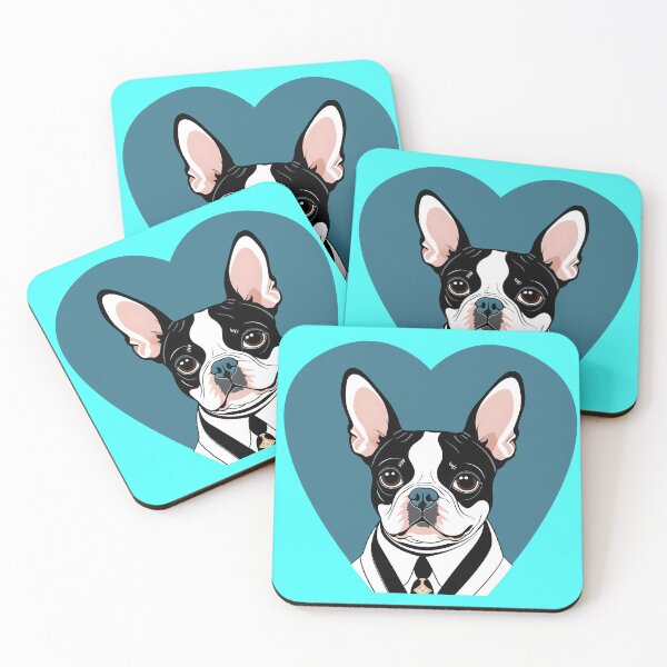 Item preview, Love Bostons (Terriers) Suit Blue Heart designed and sold by Rogue Wizard.
