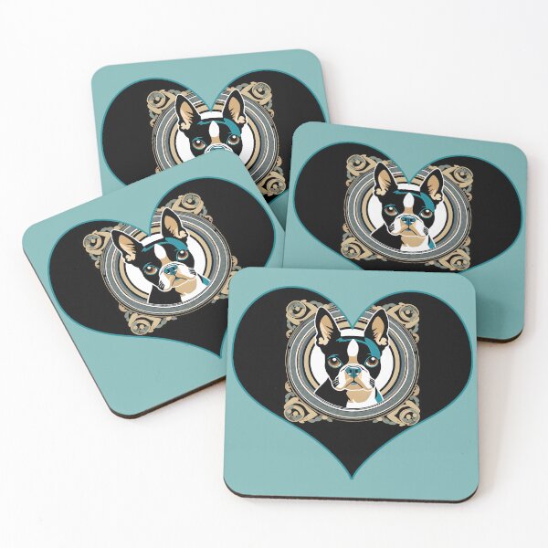 Item preview, Love Bostons (Terriers) Black Heart frame designed and sold by Rogue Wizard.