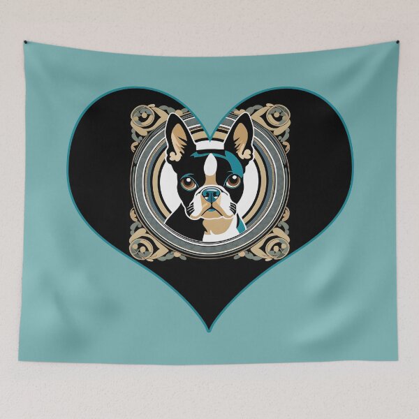Item preview, Love Bostons (Terriers) Black Heart frame designed and sold by Rogue Wizard.