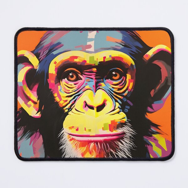 Item preview, chimpanzee portrait. animal colorful. Animal throw pillow. designed and sold by formform.