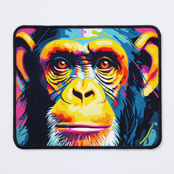 Item preview, chimpanzee portrait. animal colorful. Animal throw pillow. designed and sold by formform.